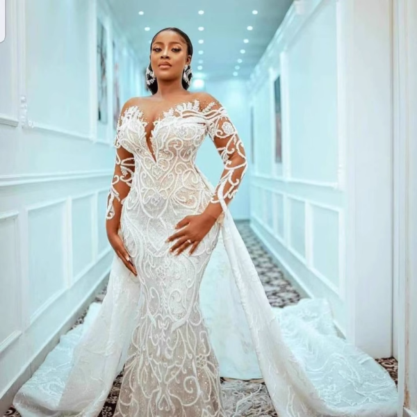 Plus Size Mermaid Wedding Dress Bridal Gown Custom Made #WED7