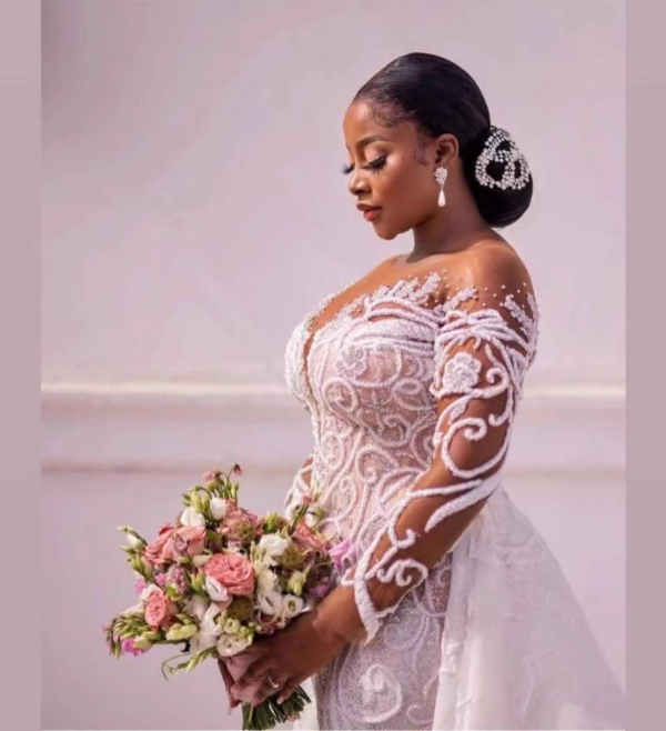 Plus Size Mermaid Wedding Dress Bridal Gown Custom Made #WED7 - Image 4
