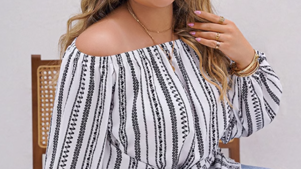 Spring Off-Shoulder Elegant and Chic Plus Size Blouse #FT2 - Image 2