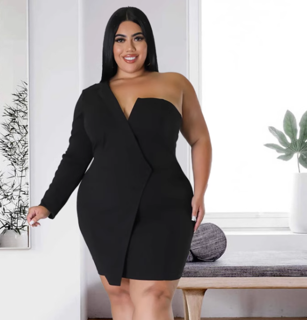 Plus size One Shouldered dress #FD11 - Image 3