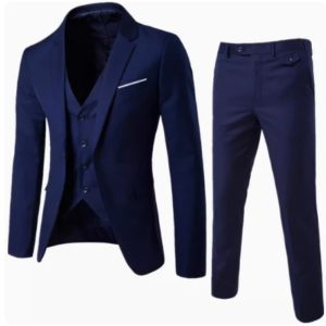 Slim three-piece groom wedding suit men's business dress formal wear #MS3