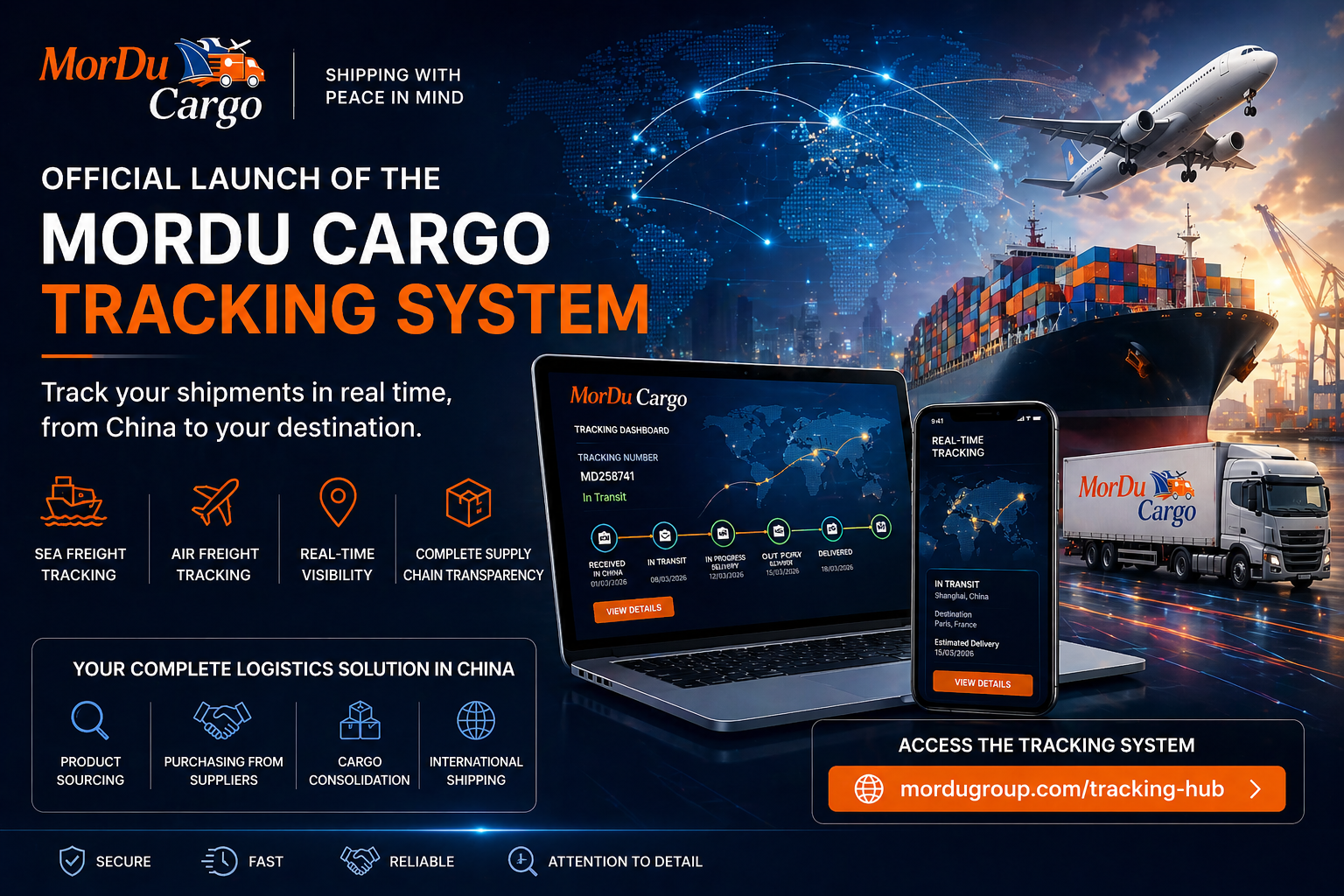MorDu Cargo Tracking System real time shipment tracking from China